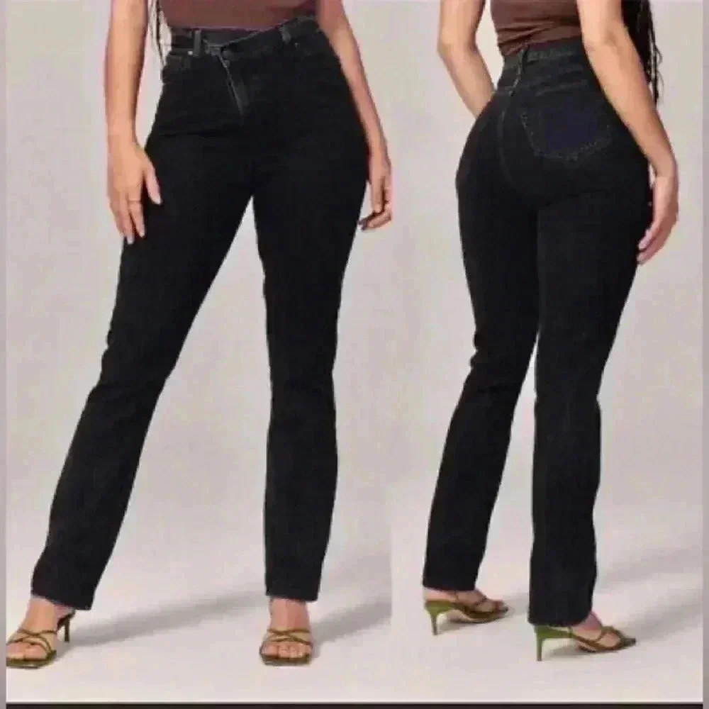 Abercrombie & Fitch NWT 90s slim straight  ultra high rise plus size 34/18 long